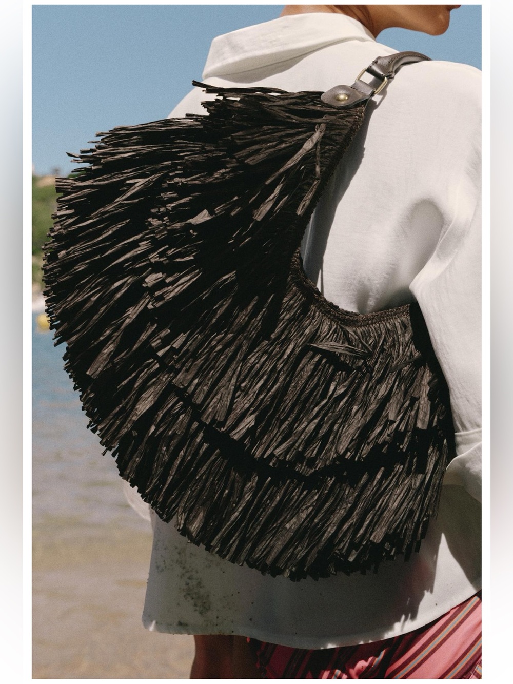 ❗️LAST ONE❗️Zara Black Layered Fringe Shoulder Bag
